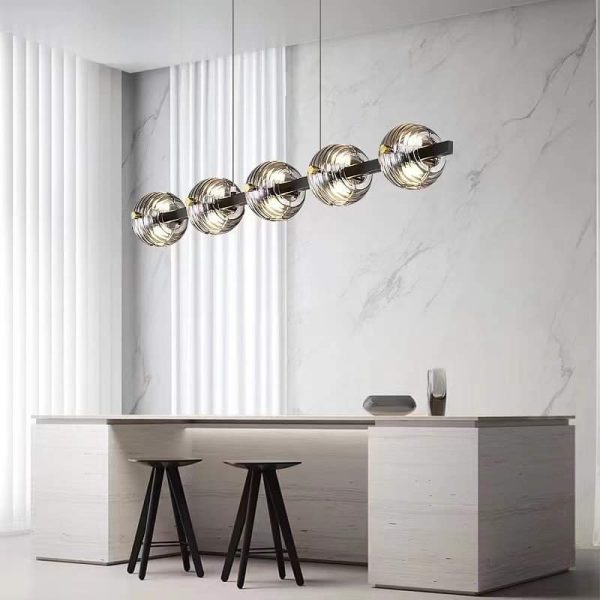 (Light Type: Inbuilt LED) Nordic Chandelier CY-21000, 5HEADS, Size 1000mm. MATERIAL: METAL&GLASS