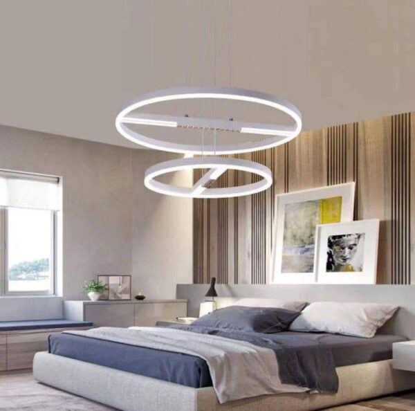 Nordic Chandelier: MODEL NO: TB-648-2.. 400 + 600..… COLOR: SILVER … MATERIAL: METAL & ALUMINIUM & ACRYLIC.