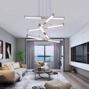 Nordic Chandelier: MODEL NO: TB-650.... D600MM (5 HEADS)… COLOR: SILVER … MATERIAL: METAL & ALUMINIUM & ACRYLIC.