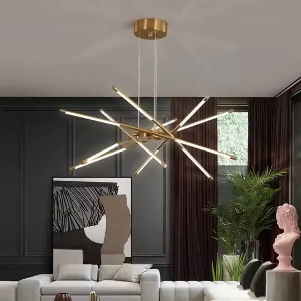Nordic Chandelier: MODEL NO: OY7347-6..... 800MM * 700MM (6 HEADS)… COLOR: GOLD … MATERIAL: ALUMINIUM & ACRYLIC.