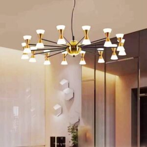 Nordic Chandelier: MODEL NO: OL-2320.. SIZE: D800MM... COLOR: GOLD & BLACK... MATERIAL: METAL & ACRYLIC.