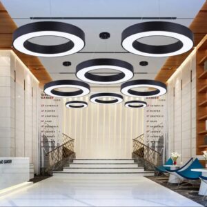 Nordic Chandelier Light… WATTAGE: LED 48W… SIZE: D600MM… MODEL NO: SYZM-02… MATERIAL: IRON ART… BODY COLOR: BLACK ...COLOR TONE: DAYLIGHT WHITE (SINGLE COLOR)